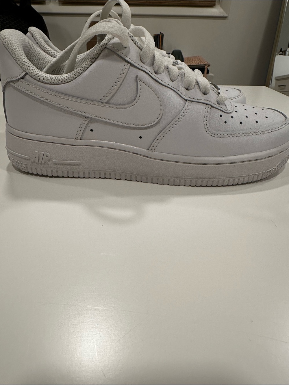 Nike Air Force One White Low-Top Sneakers with Swoosh